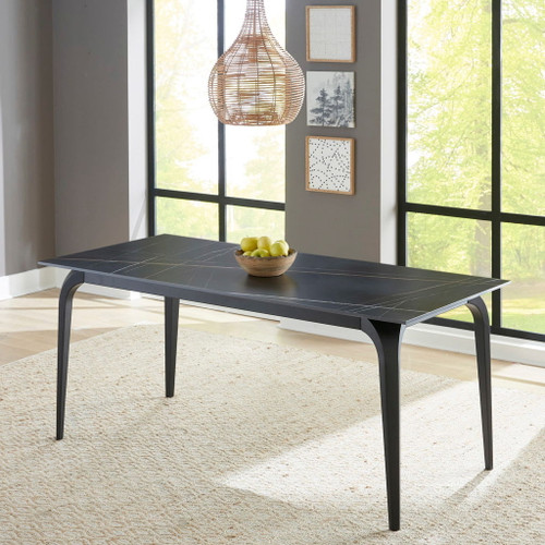 Nicoya - Stone Top And Metal Base Rectangular Dining Table