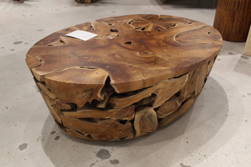 One - Teak Slice Solid Wood Coffee Table