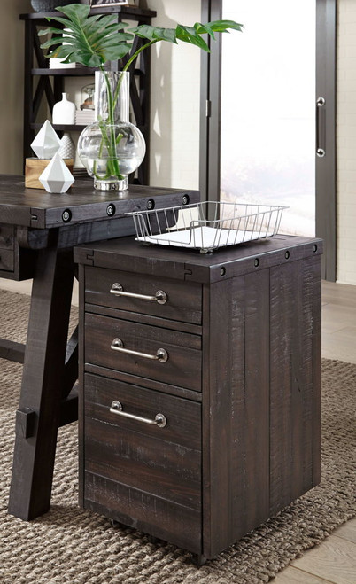 Yosemite - Solid Wood Rollling File Cabinet - Cafe