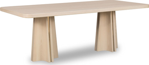 Zinnia - Ash Wood Double Pedestal Dining Table - White Sand