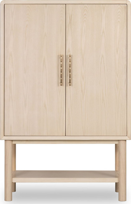Zinnia - Two Door Ash Wood Bar Cabinet - White Sand