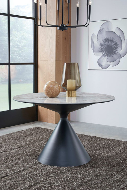 Winston - Stone Top Metal Base Round Dining Table