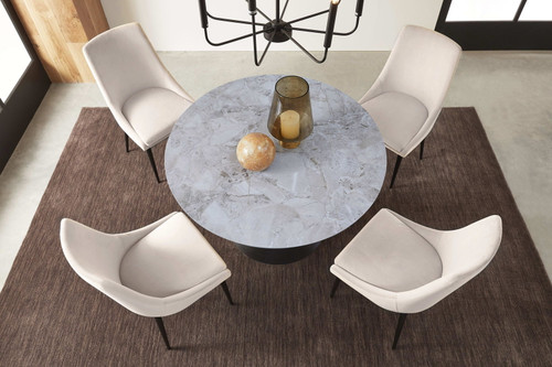 Winston - Stone Top Metal Base Round Dining Table