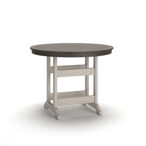 Vista Highlands - Round Counter Table With Umbrella Option - Brown / White