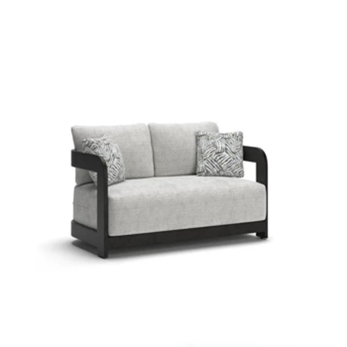 Salina Bay - Loveseat With Cushion - Black / Gray