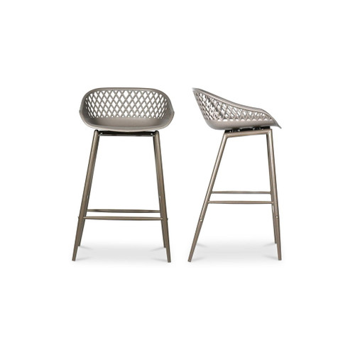 Piazza - Outdoor Counter Stool (Set of 2) - Gray