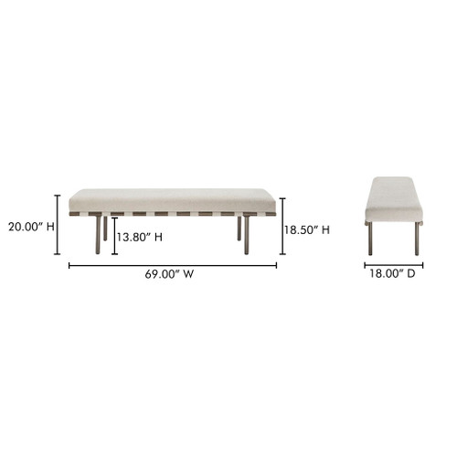 Carson - Dining Bench - Beige