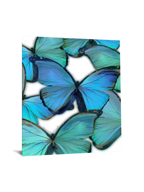 Floating Tempered Glass With Foil Oh These Butterflies - Blue