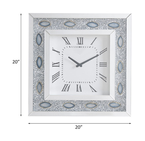 Sonia - Wall Clock - Mirrored & Faux Agate