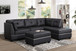 Sienna 3pcs L Shaped Sectional with Ottoman Vinyl by Happy Homes