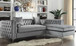 Ava 2pcs L Shaped Sectional in Velvet with Metal Legs by Happy Homes