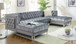 Prada 3pcs. U Shaped Sectional in Velvet with Transparent Legs by Happy Homes