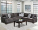 Behold Gunmetal L Shaped Sectional in Velvet by Happy Homes