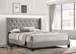 Ari Smoke Gray Platform Bed in Linen by Happy Homes HH-750