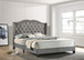 Paradise Gray Platform Bed in Velvet Gray Fabric HH-Paradise-Gray