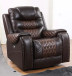Glendale Power Reclining Living Room Set in 2 Tone Brown with Top Grain Leather Match NEI-S4440-BR