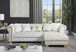 Yaz Cream 2Pcs L Shaped Sectional in Velvet with Golden Legs by New Era Furniture