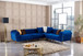 Roma Blue Sectional in Velvet with Gold Legs by New Era Furniture