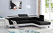 Izzi 2Pcs Black L Shaped Sectional in Faux Leather with Black Legs by New Era Furniture