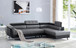 Izzi 2Pcs L Shaped Sectional in Faux Leather with Silver Legs by New Era Furniture