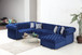 Luxen Velvet Blue RAF Chaise Sectional NVF-LUXEN-BLUE-SEC