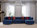 U Shaped Sectional Ariana U Shaped Sectional in Velvet with Red Pillows by Nova Furniture