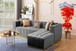 Siesta L Shaped Sectional in Velvet Upholstery by Polaris Furniture