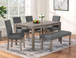 Rylan Dining Room Set with Bench in Gray 1212 by Crown Mark