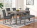 Rylan Dining Room Set with Bench in Gray 1212 by Crown Mark