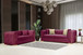 Armony Fushia 2Pcs. Sofa & Loveseat in Velvet Upholstery