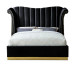 Luna Platform Bed in Velvet with Golden Legs