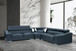 Tempo Black Sectional in Leather Match with Silver Legs by New Era Furniture