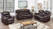 Houston Brown 3Pcs Reclining Sofa in Air Leather NEI-S8007-Brown