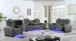 Ash 3Pcs Power Reclining Living Room Set in Polished Micro-Fiber NEI-S9303-3Pcs Black