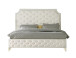 Leilah Cream Platform Bed in Velvet