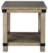 Aldwin - Rectangular End Table - Crossbuck Styling - Gray