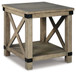 Aldwin - Rectangular End Table - Crossbuck Styling - Gray