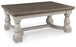 Havalance - Rectangular Cocktail Table - Gray / White
