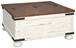 Wystfield - Cocktail Table with Storage - White / Brown