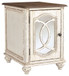 Realyn - White / Brown - Chair Side End Table - Insert Mirror