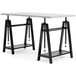 Bayflynn - White / Black - Adjustable Height Desk