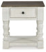 Havalance - Square End Table - White / Gray