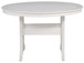 Crescent Luxe - White - Round Dining Table W/Umb Opt