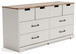 Vaibryn - White / Brown / Beige - Six Drawer Dresser - Vinyl-Wrapped