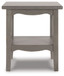 Charina - Antique Gray - Square End Table