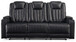 Center Point - Black - Rec Sofa W/Drop Down Table