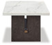 Burkhaus - White / Dark Brown - Rectangular Cocktail Table