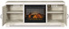 Bellaby - 63" TV Stand With Faux Firebrick Fireplace Insert - Whitewash