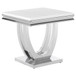 Kerwin - U-Base Square End Table - White And Chrome