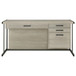 Loomis - 4-Drawer Rectangular Office Desk - Whitewashed Gray And Gunmetal